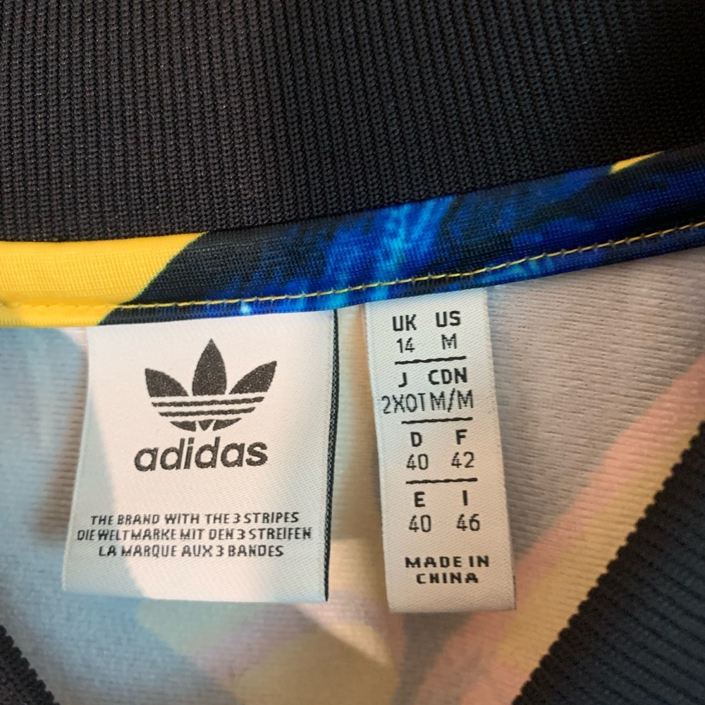 adidas Yellow & Blue Tropical Track Jacket - Picture 3 of 7